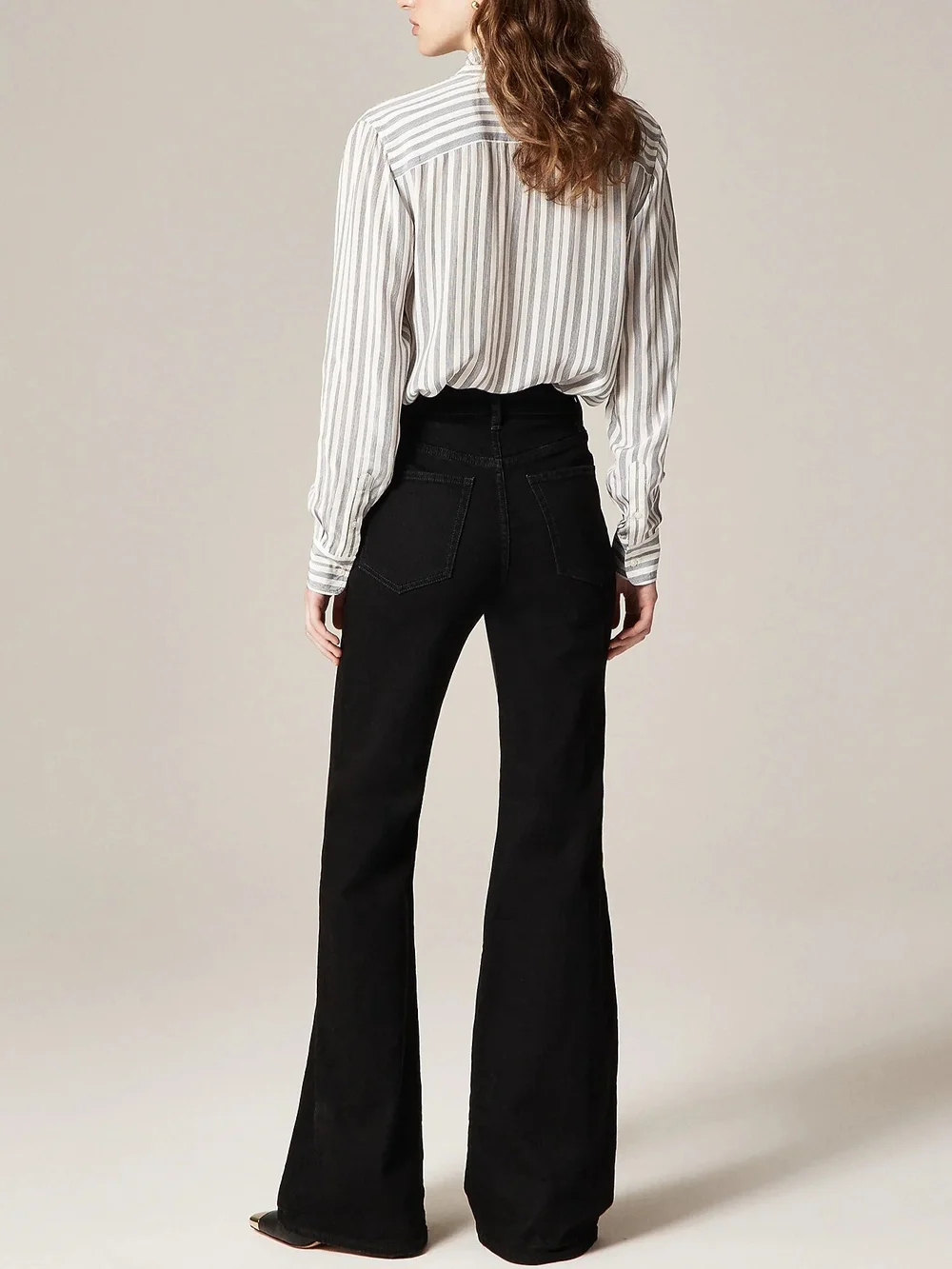 J. Crew Black Rinse Vintage Flare Wide-Leg Jeans Stretch Size 29